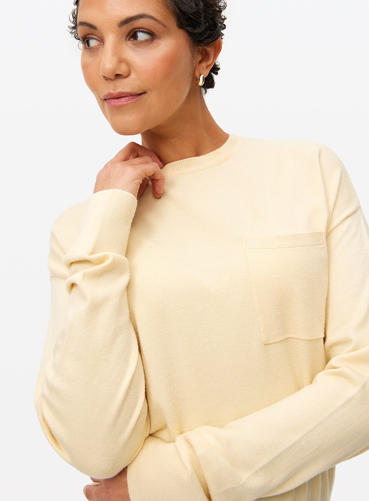 Light Yellow Soft Touch Pocket Jumper 14 - Image 3 thumbnail